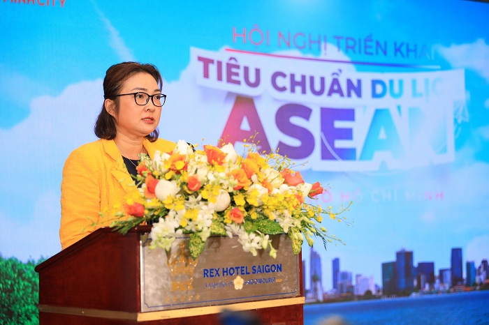 Phó Giám đốc Sở Du lịch TP. Hồ Chí Minh Bùi Thị Ngọc Hiếu phát biểu tại Hội nghị